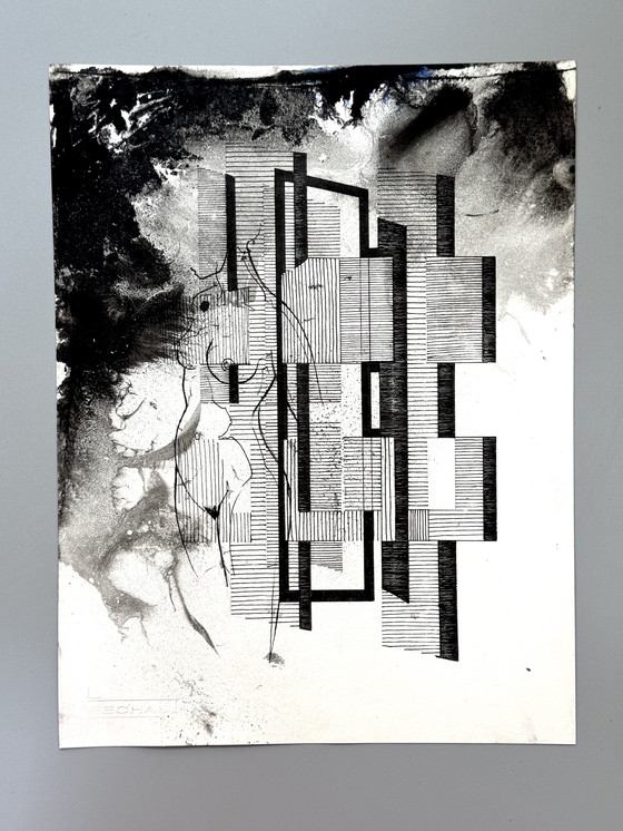 Image 1 of Eugène Eechaut (1928-2019) - Ink Composition 1982