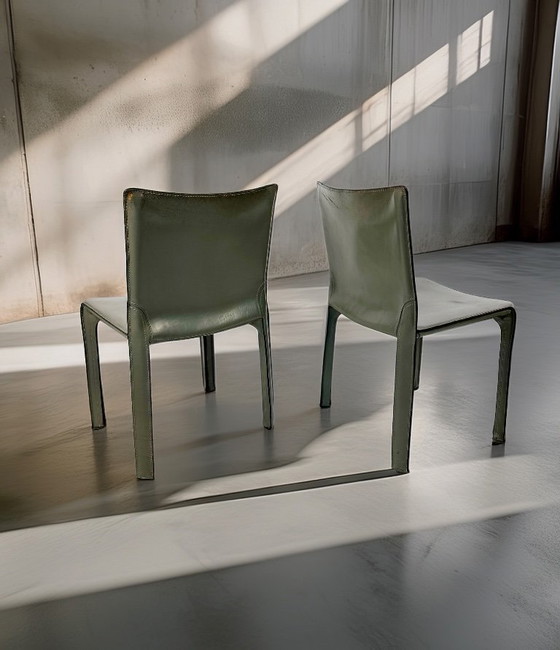 Image 1 of 2x 412 Cab Chair by Mario Bellini for Cassina (1990s)