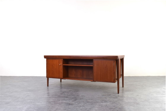 Image 1 of Danish Teak Freestanding Desk by Ib Kofod-Larsen for Faarup Møbelfabrik, 1960s