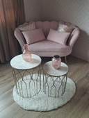 Deux nouvelles tables d'appoint marbre/doré.