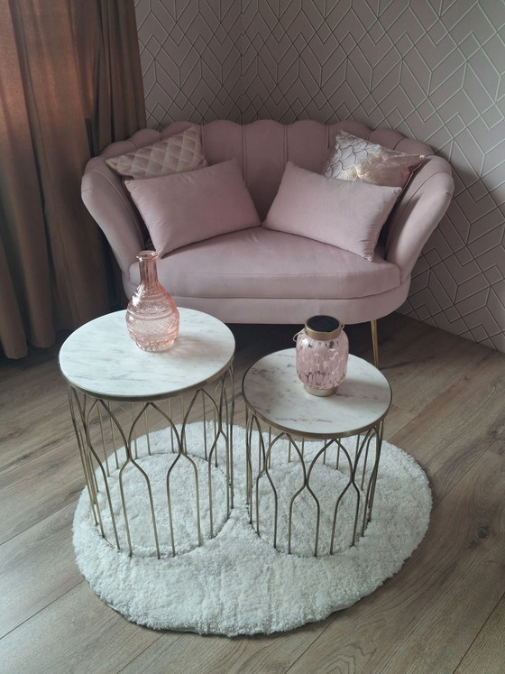 Two new marble/gold side tables. (photo 4 of 6)