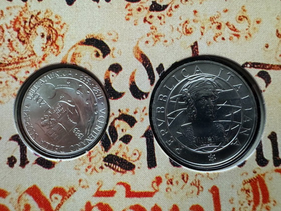 Image 1 of Dittico Monete in argento 1989 Cristoforo Colombo