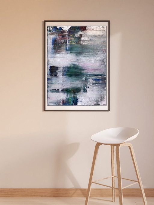 Originales Acrylgemälde Abstrakter Expressionismus Nachtkühle – schilderijen tekeningen, Canvas (photo 2 of 7)