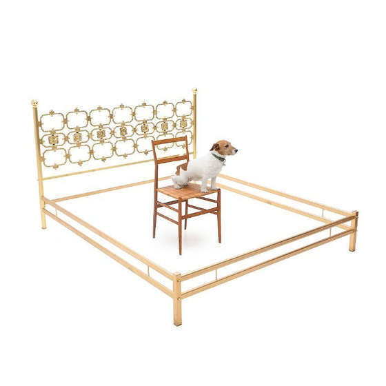 Image 1 of Letto con testiera in ottone di Luciano Frigerio, anni '70