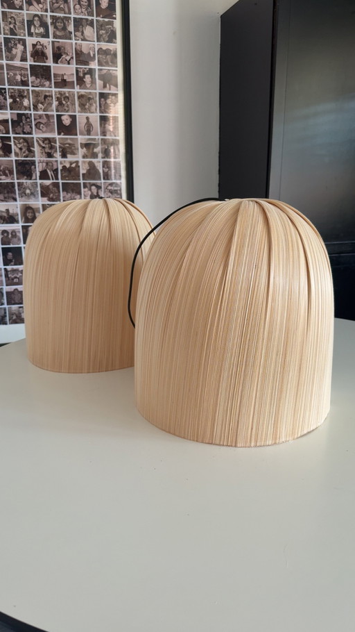 Rattan cane bamboo pendant lamps