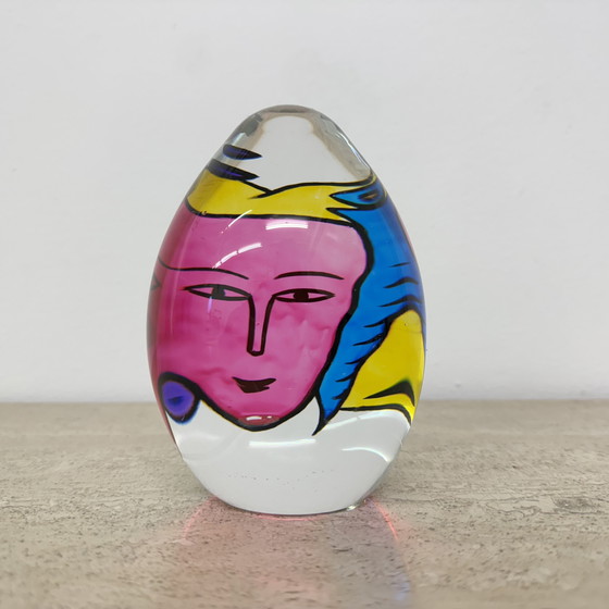 Image 1 of Ulrica Hydman Vallien für Kosta Boda handbemalter Briefbeschwerer