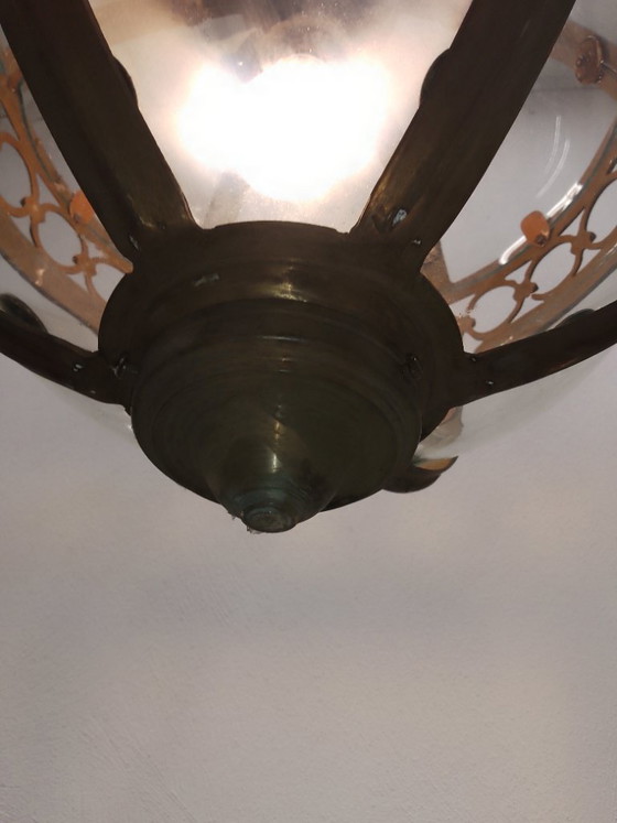 Wunderschöne, extra große viktorianische Kugel-Pendelleuchte aus Kupfer / Kugel-Flurleuchte – Pendelleuchten (photo 18 of 24)