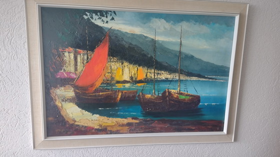 Image 1 of Granddad found this one, with the garbich late 70s dont know the painter??? Who can help??