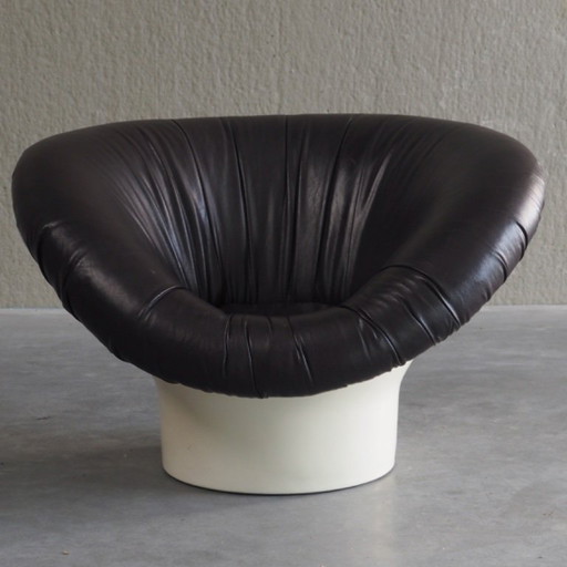 Krokus Lounge Chair van Lennart Bender voor Ulferts AB (1968) – fauteuils, Leather, Fiberglass