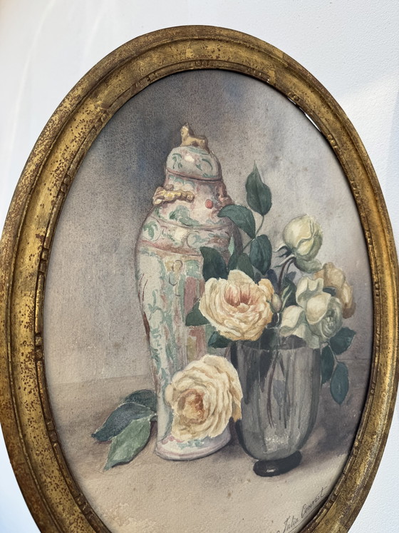 Image 1 of Watercolor Still Life in Antique Style by Julia Convert