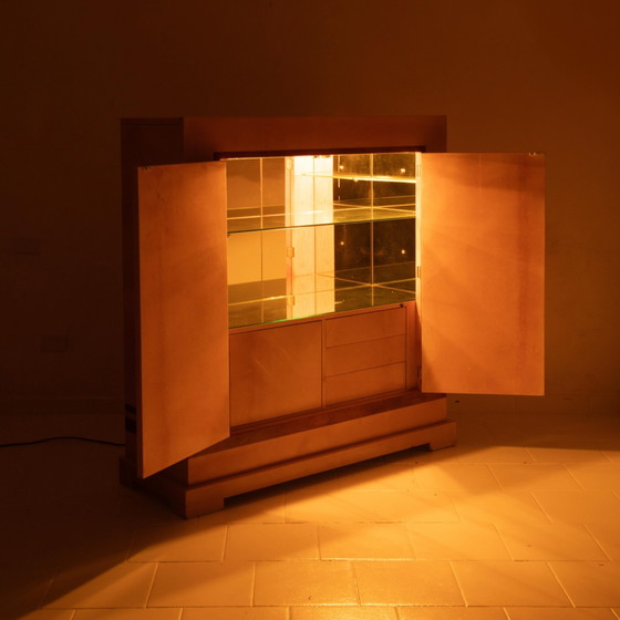 Giorgio Tura & Nucci Valsecchi Mod. 2047 Mueble Bar de Pergamino de Piel de Cabra para Tura – Leather, Glass (photo 14 of 21)