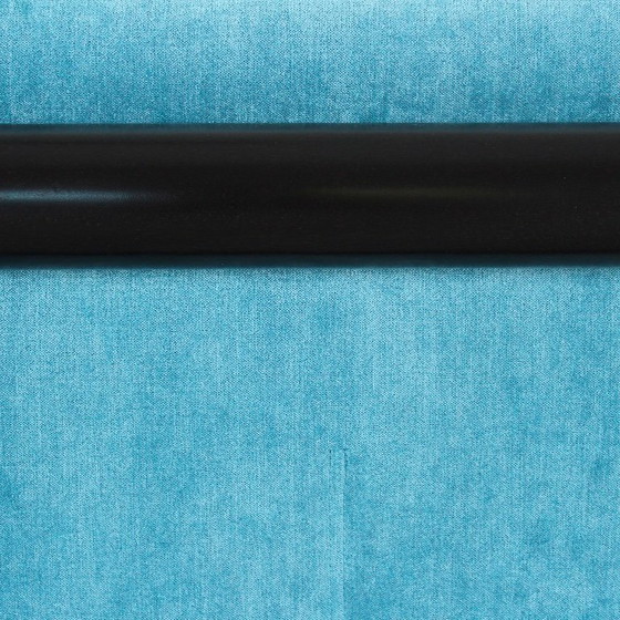 Image 1 of Cornaro two-seater sofa in iroko wood and blue velvet by Carlo Scarpa for Studio Simon, Italy, 1974