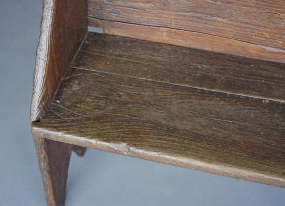 Image 1 of Kleine antike Eichen-Flurbank. Um 18. Jahrhundert.