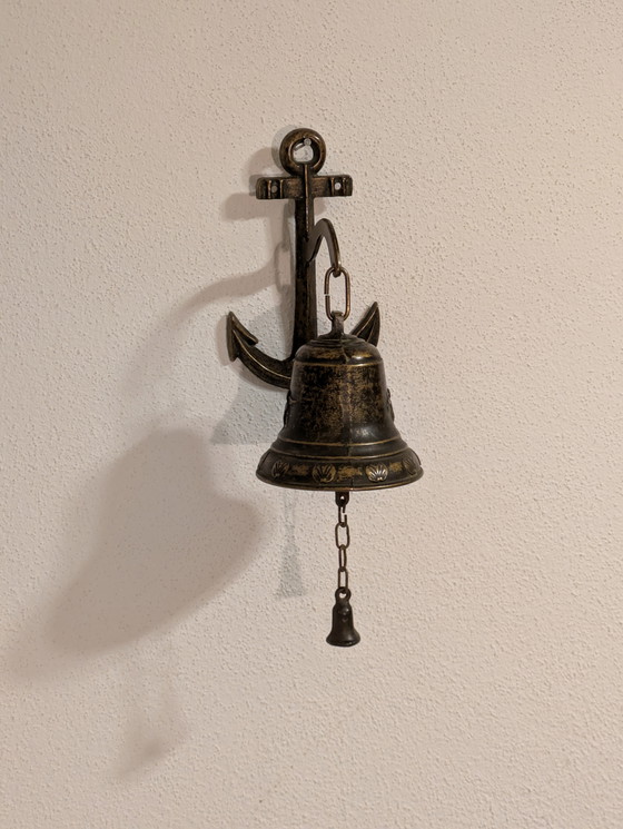 Image 1 of Hermosa campana de barco antigua con ancla ⚓