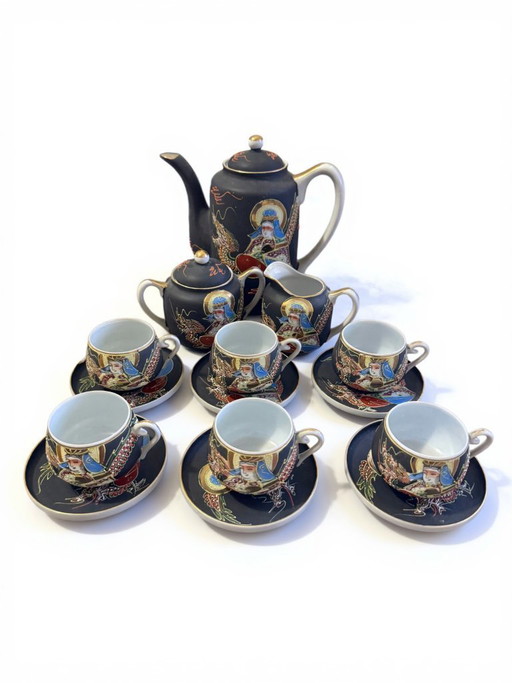 Servizio da sei tè e caffè Kutani - Giappone