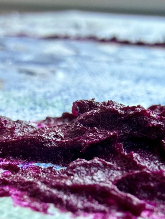 Image 1 of Abstract painting VOLT Hellebore, original modern artwork 18x24 cm.