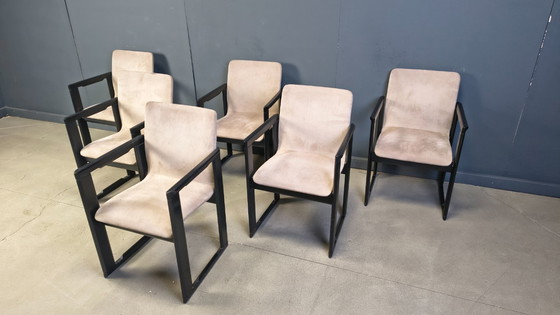 Image 1 of Set van 6 vintage eetkamerstoelen toegeschreven aan Tobia Scarpa, jaren 70.