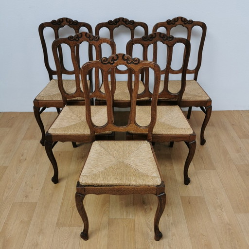 Vintage Country Dining Table Chairs - Dining Chairs Set of 6
