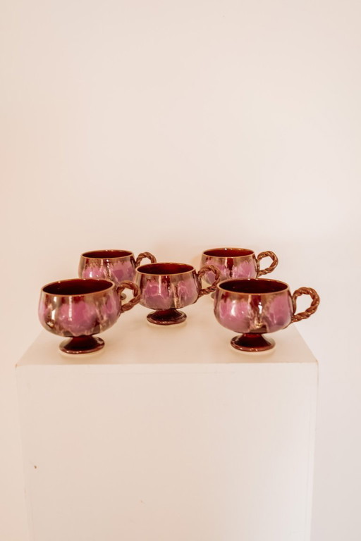 Tasses à café vintage Vallauris (lot de 5)