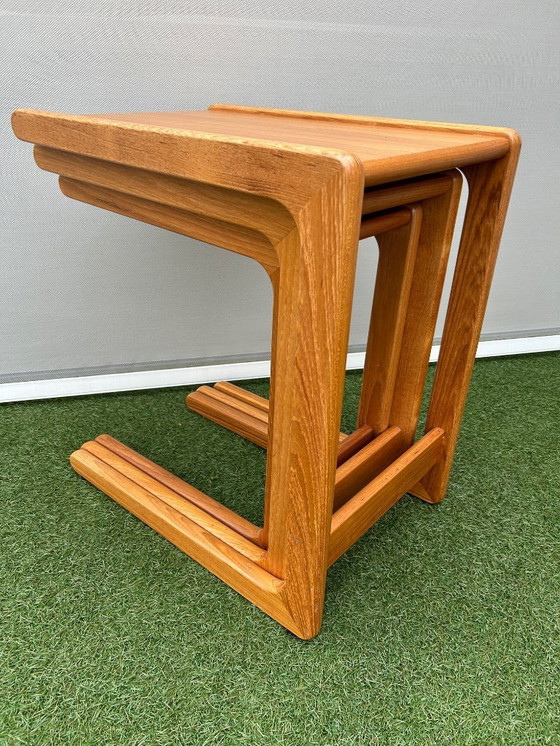 Image 1 of Set of 3 Salin Nyborg teak side tables