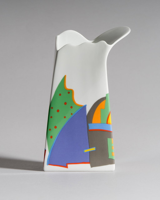 Rare grand vase en porcelaine de style Memphis par Barbara Brenner pour Rosenthal, collection Thomas Atelier, années 1980