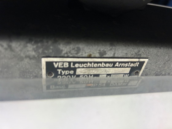 Image 1 of 6 lampade da balcone TL vintage industriali VEB Leuchtenbau Arnstadt