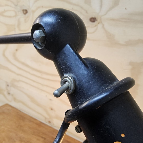Vintage Jielde industrial adjustable factory lamp / work lamp / desk lamp (matte black), Table lamps, Metal (photo 9 of 15)