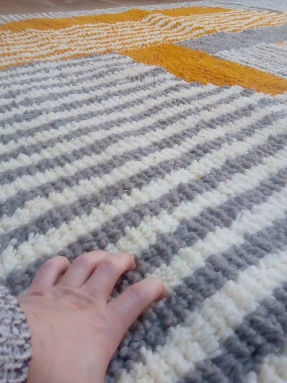 Tapis marocain gris en laine tissée à la main - tapis fait main - 252 x 163 – Wool, Cotton (photo 6 of 10)