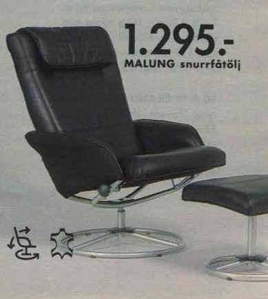 Image 1 of Ikea Malung Leren Draaifauteuil