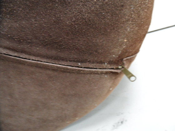 Pouf en cuir vintage, Objets déco, Daim, Marron (photo 4 sur 8)