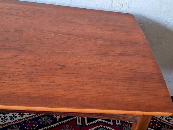 Image 1 of Mid Century Teak Dining Table with Curved Top, Denmark 1960s