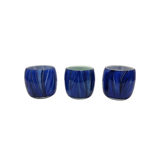 Image 1 of 3 porte-bougies chauffe-plat vintage bleu cobalt
