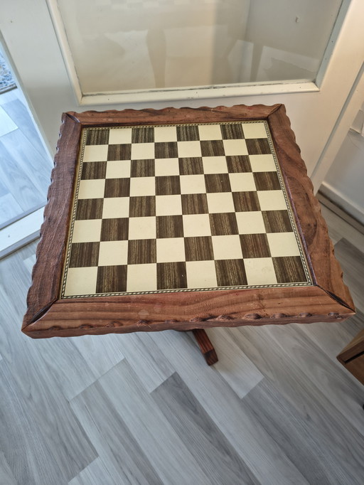 Chess table made of wood