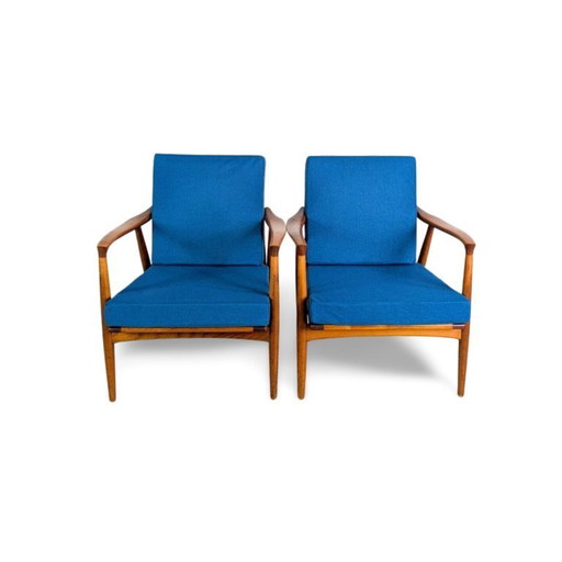 2 sillones originales de mediados de siglo, de teca, estilo vintage.