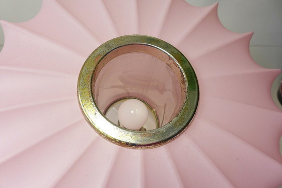 Image 1 of Rare vintage hanging lamp 60s 70s space age lamp pink Lars Schiøleri Hoyrup