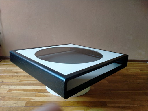 Mesa de centro Space Age wengué años setenta