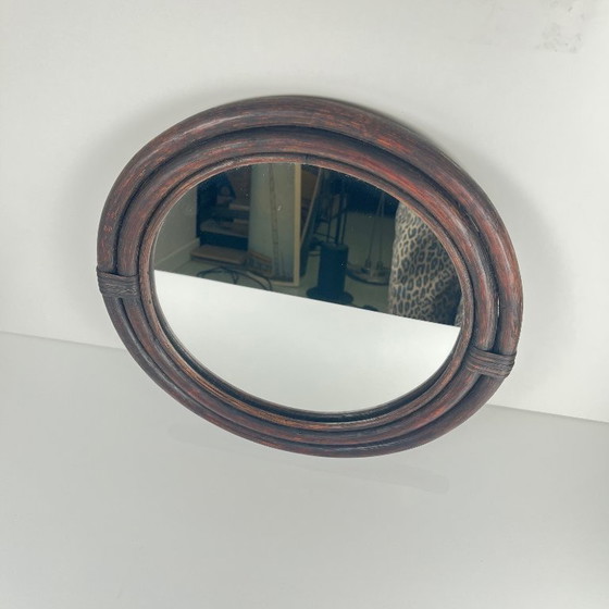 Image 1 of Round rattan mirror, 1970