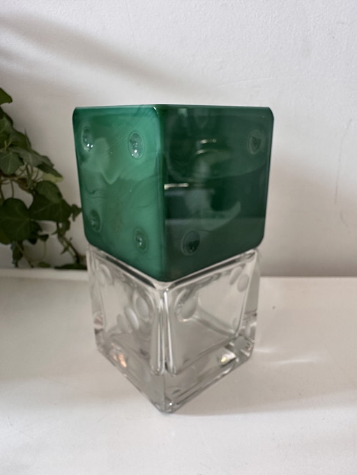 Vintage parfumfles dobbelsteen motief