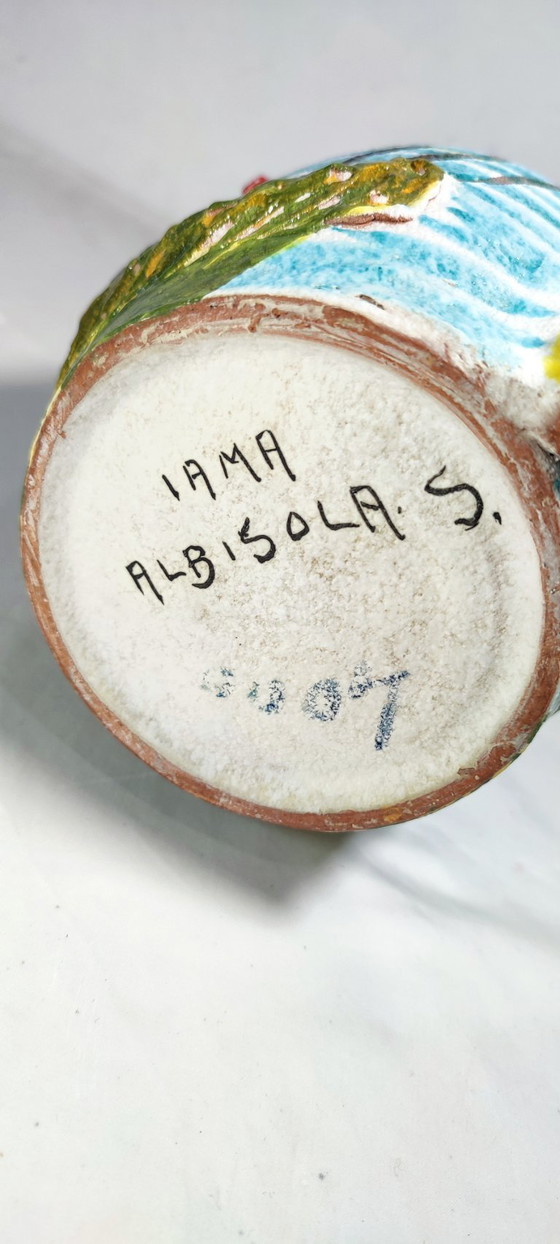 Image 1 of Vaas van keramiek "IAMA Albisola", Italië, jaren 1970