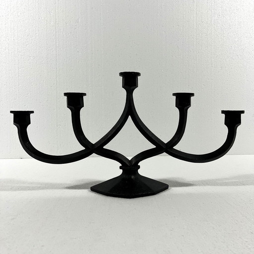 Cast Iron Candlestick From Giesserei Aachen Germany 1950'S