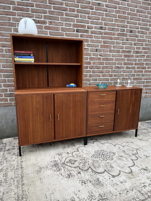 Meuble haut en teck multilux vintage Mid Century