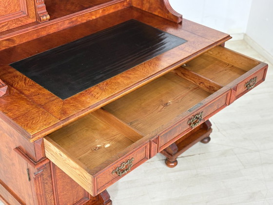 Magnifique bureau d'écriture de l'époque Gründerzeit – Bureau/secrétaire ancien de grande qualité, datant (photo 18 of 24)