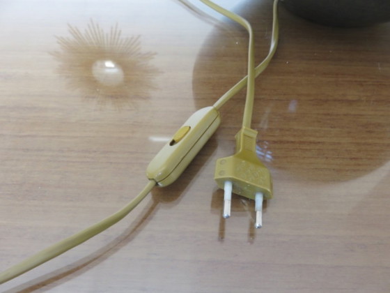 Image 1 of Impressive lamp in iridescent blue ceramic with green gradients, France, circa 1960