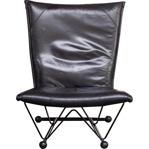 Fauteuil Vintage Flyer en métal et cuir par Pierre Mazairac et Karel Boonzaaijer pour Young International, 1980