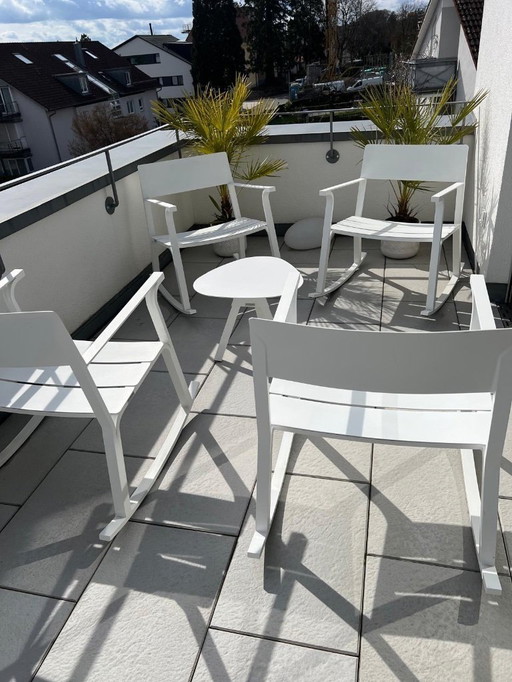 WEISHÄUPL 4 sedie a dondolo con tavolo