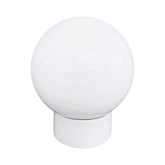 Image 1 of Industriële bolvormige wandlamp, wit, OWS100, Polen, jaren 1960 PRL