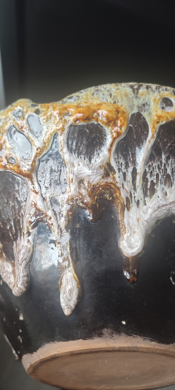 Image 1 of Large "Fat Lava" Volcanic Bowl - A Character Piece (1960/70)