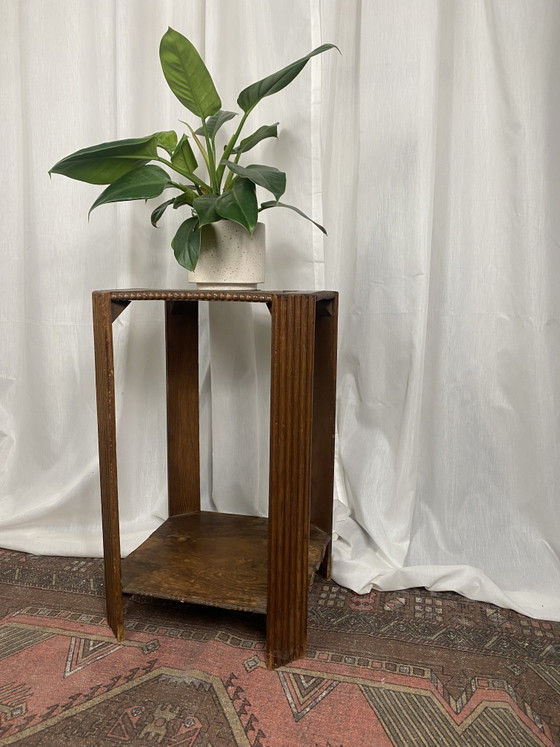 Table d'appoint/support à plantes Art Déco en bois – Porte-plantes, Wood (photo 2 of 10)