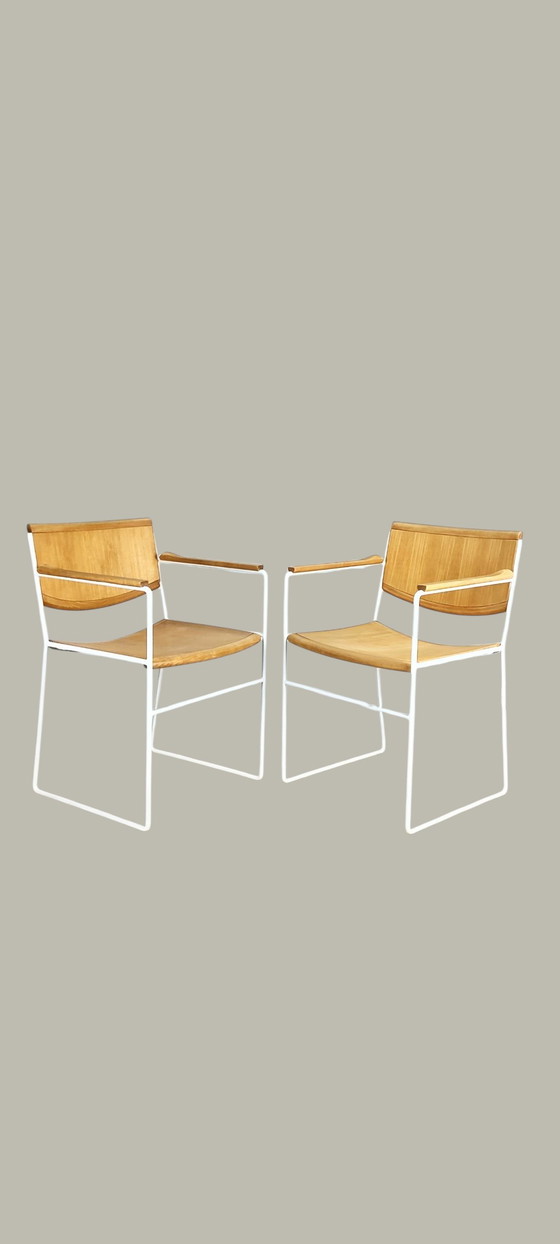 Image 1 of Postmoderne Arco Esszimmerstühle 1980er Jahre