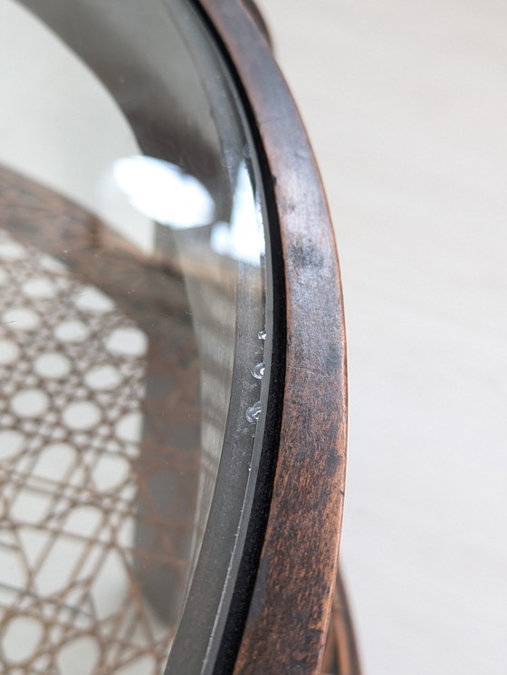 Image 1 of Gustavo Pulitzer Finali - Coffee Table - Wood, Glass, Vienna Straw